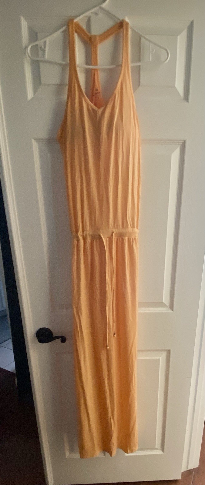 NWOT Women’s Athleta Cressida Tangerine Maxi Dress Size S Racerback Slit, Bra