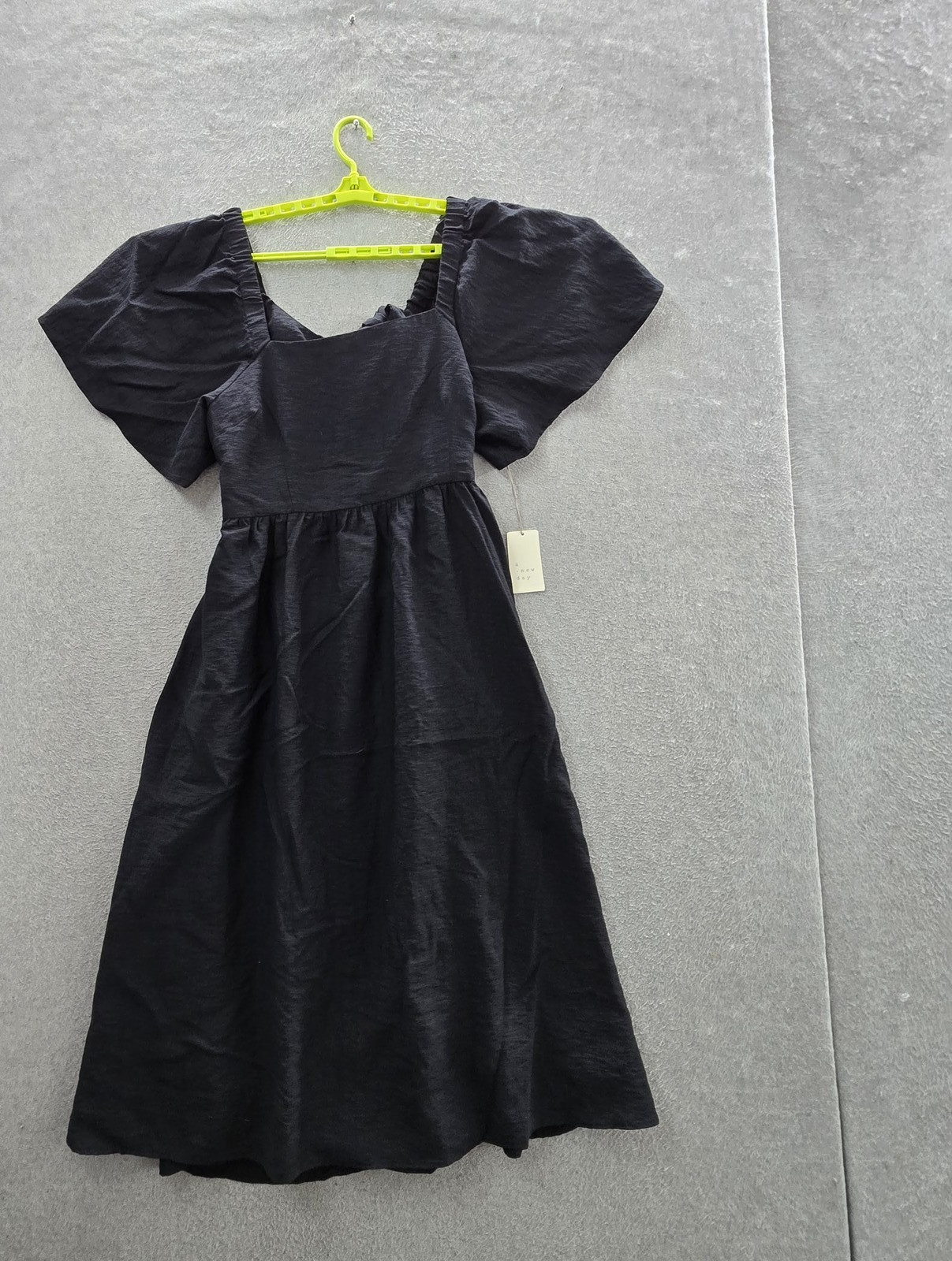 A New Day Women Dress XXL Black Fit & Flare Milkmaid Witchy Grunge NWT