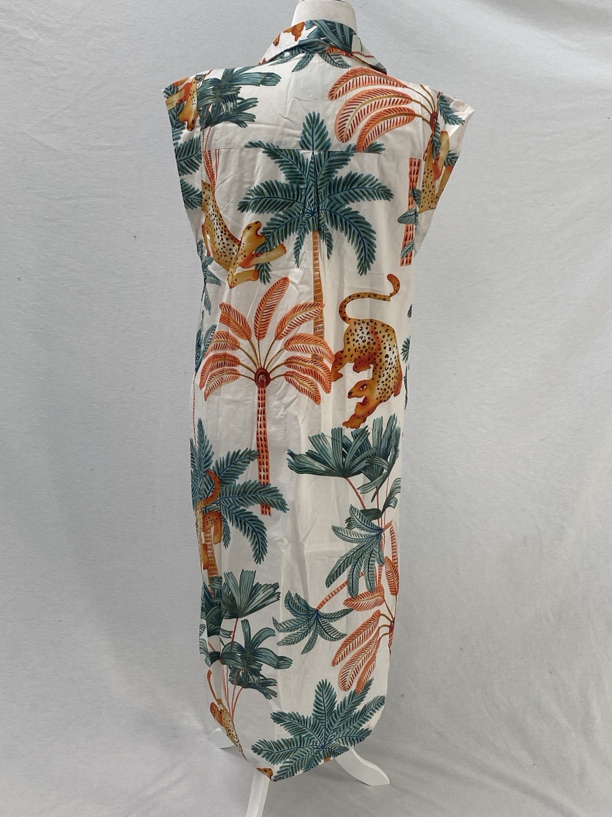 Anthropologie Maeve Lillian Cap Sleeve ShirtDress – L – Leopard/Tropical Print