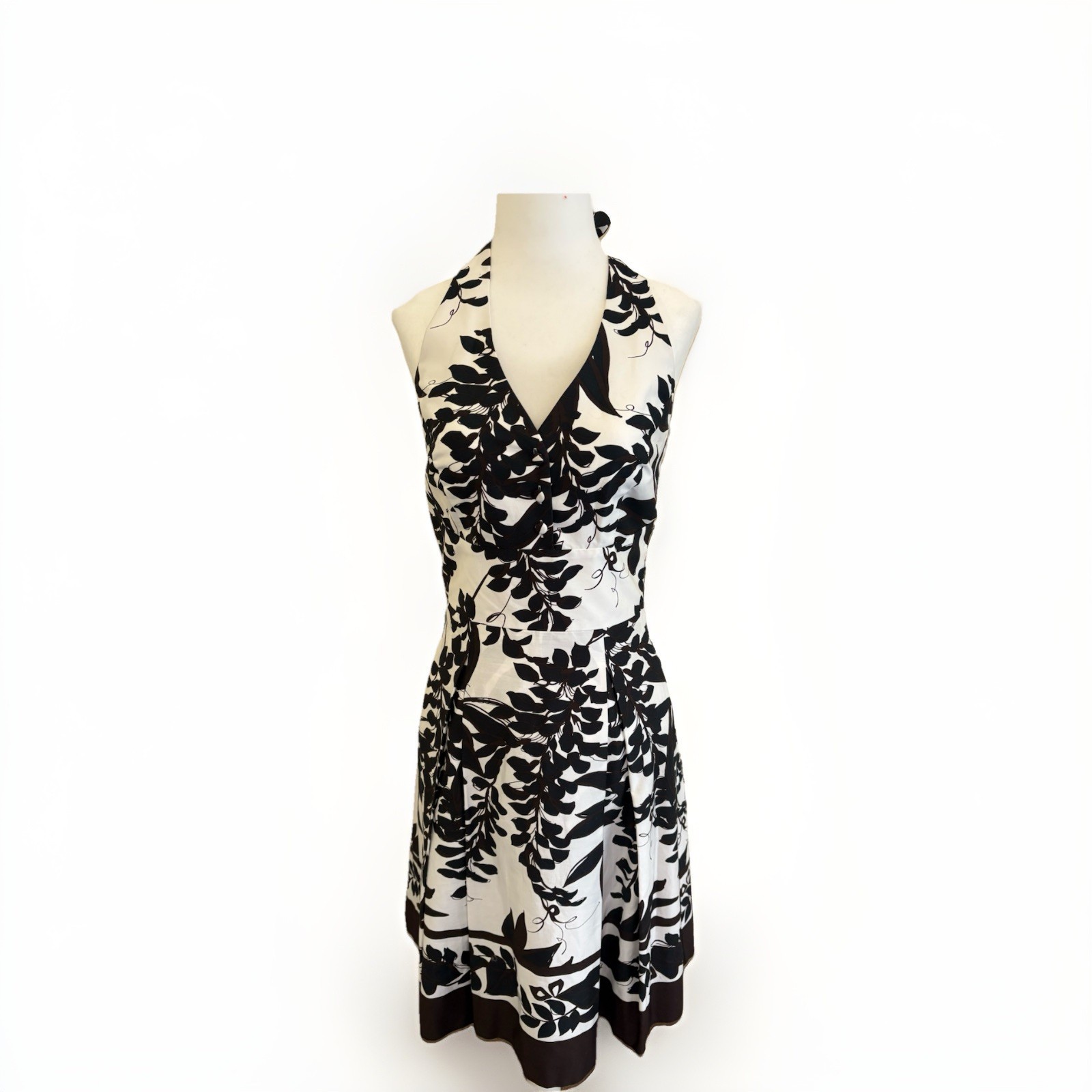 White House, Black Market, Brown, White, And Black, Halter Dress Size 2
