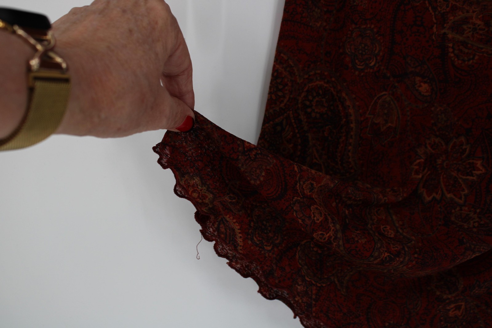 Zinc Sz M Paisley Bell Sleeve Boho Crochet Retro Hippie GoblinCore Fairy Nature