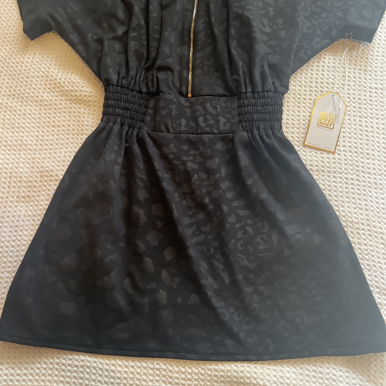EMILY MCCARTHY MIDNIGHT CHEETAH Pullover Dress with pocket Sz XXS NEW With tags