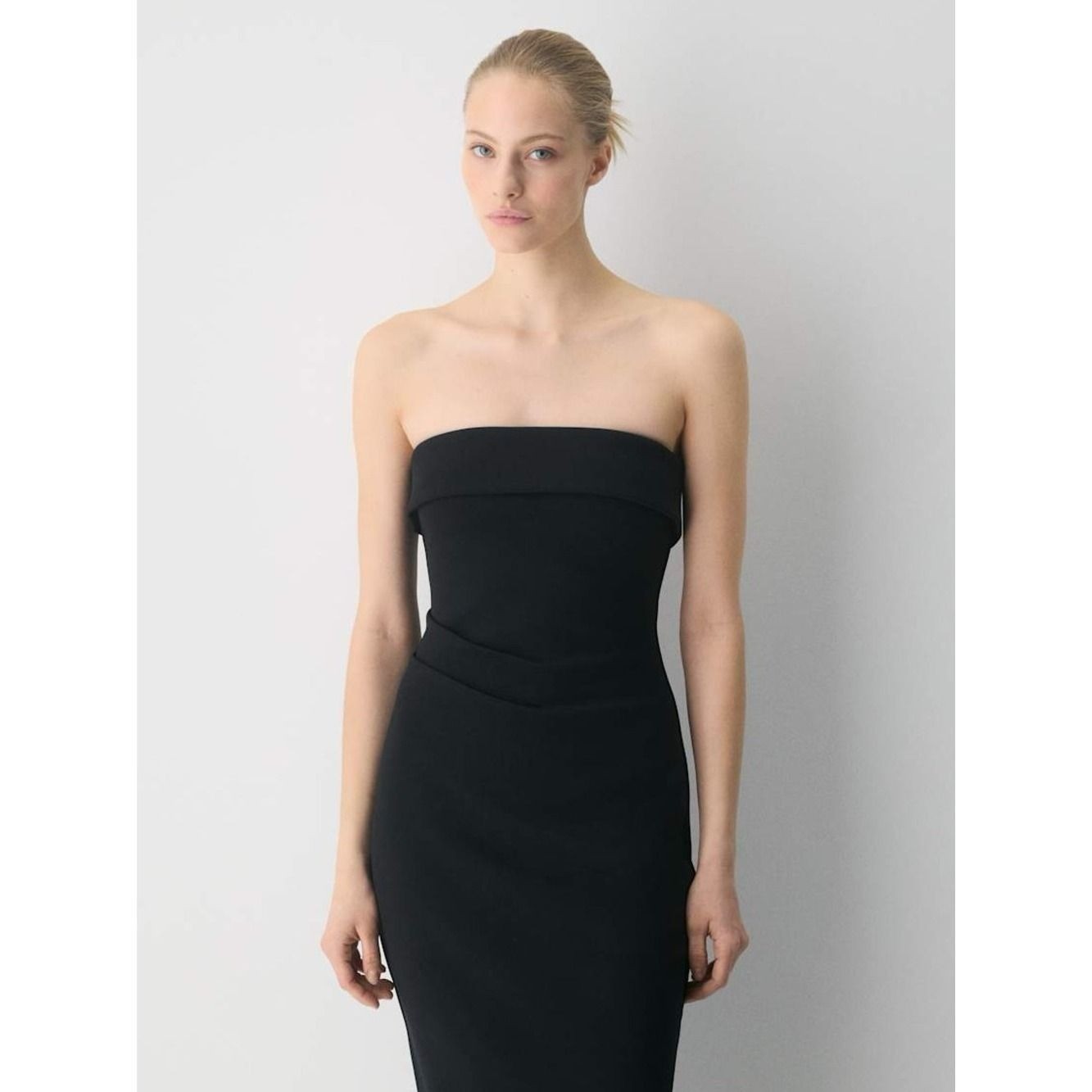 Aritzia Babaton Strapless Black Midi Eyecatcher Dress NWT XS