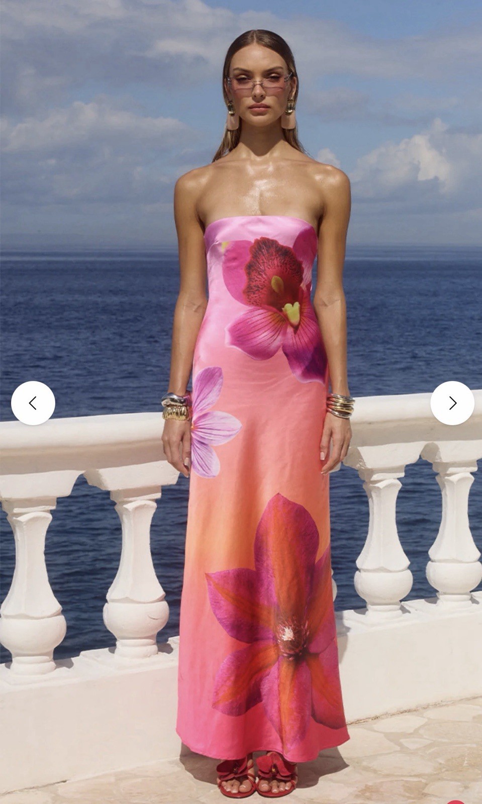 NWT Runaway The Label Chara Maxi Dress in Cosmo Ombre Floral Pattern Sz Medium