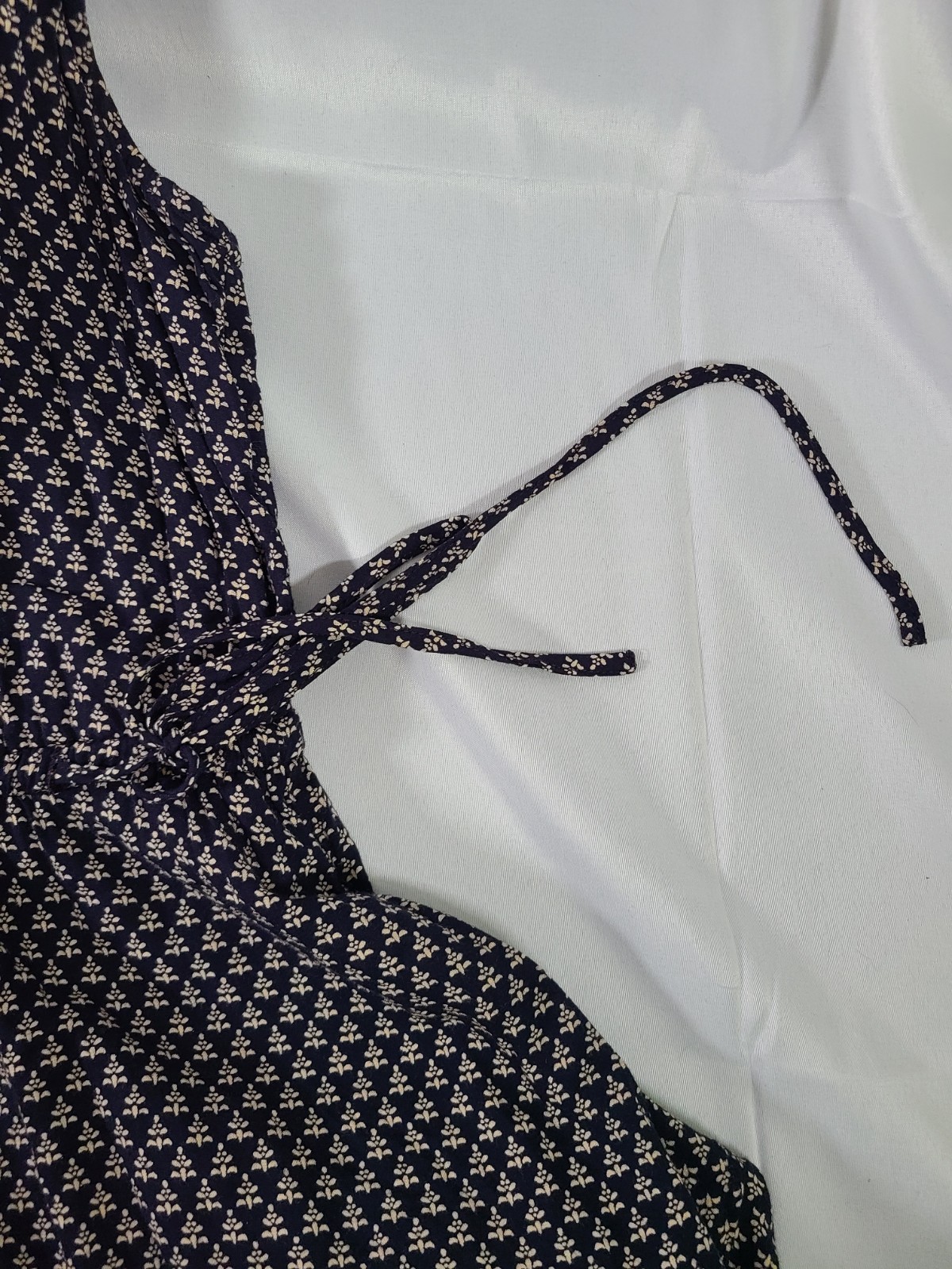 Lucky Brand Women’s Medium BOHO Printed Beaded Studded V-Neck Midi Dress