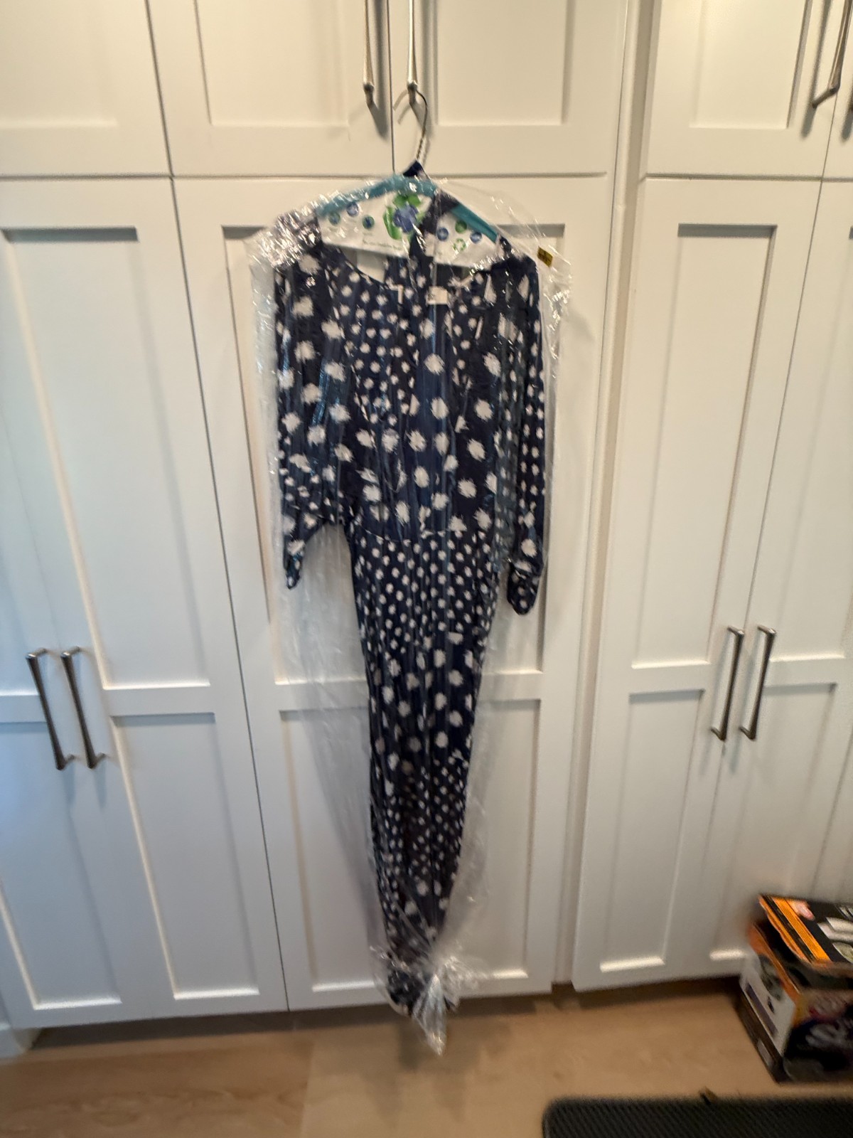 Diane Von Furstenberg Navy Cream Geometric Print Partial Wrap Dress XL EUC