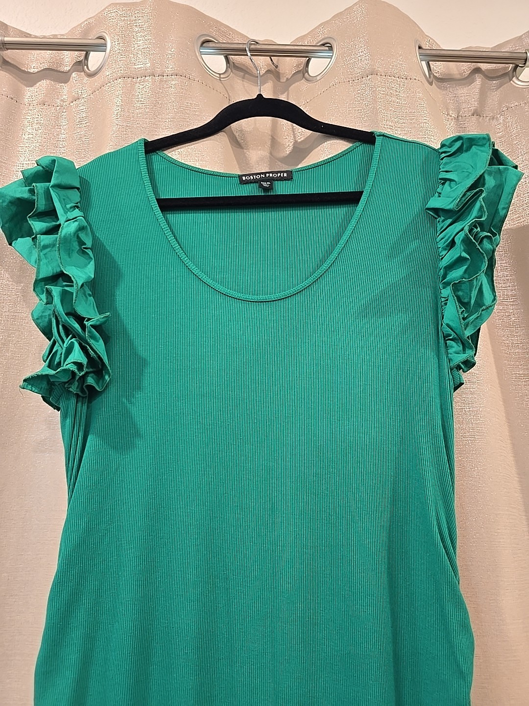 Women’s Green Boston Proper Ribber With side rouching, dress w/splits on side