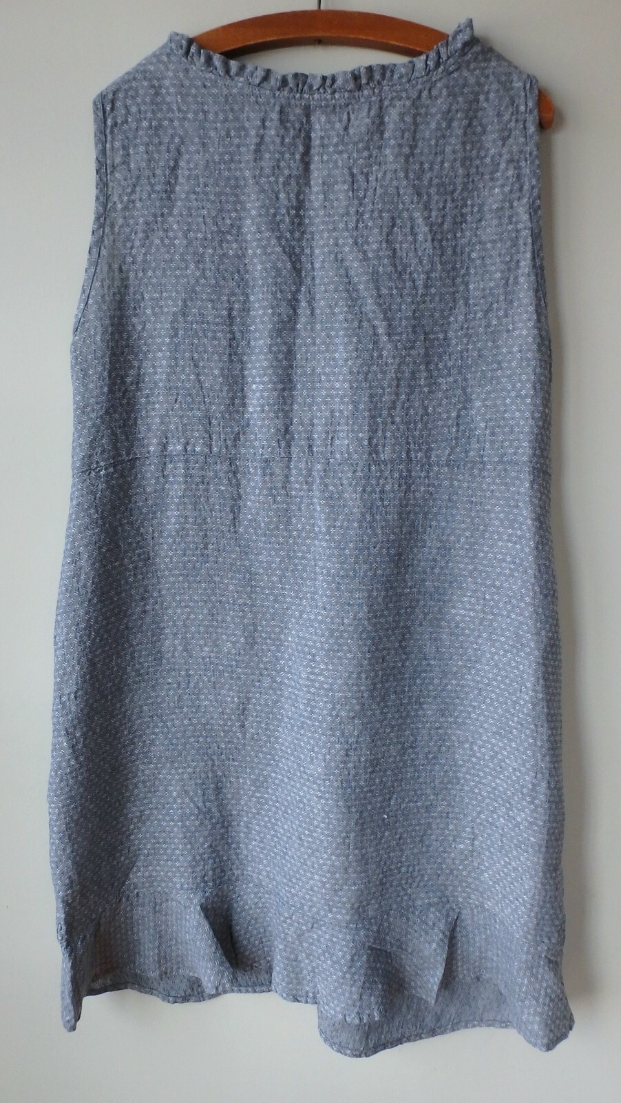 FLAX Designs Linen Dress 1G NWOT Special Dress Steel Fleur-deLis