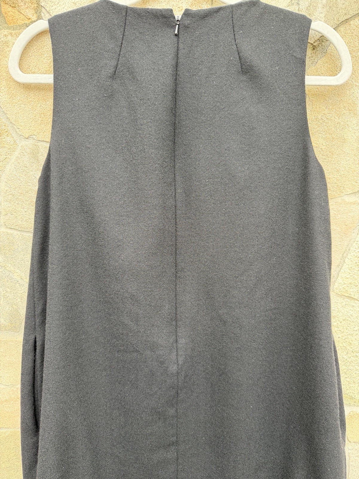 Jesire Red 100% Wool Bubble Cocoon Dress UK 8 Pleated Bib Pockets Lined