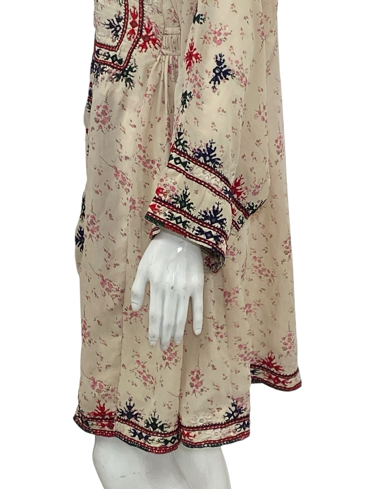 Isabel Marant Etoile Inesia Embroidered Kaftan Style Women Mini Short Dress S 36