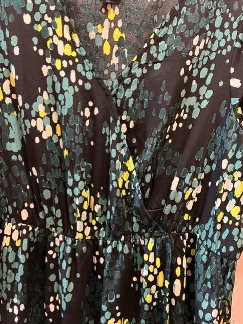 Torrid Bubble Charm Flutter (#459) Midi Wrap Dress 2X Pockets Black Green