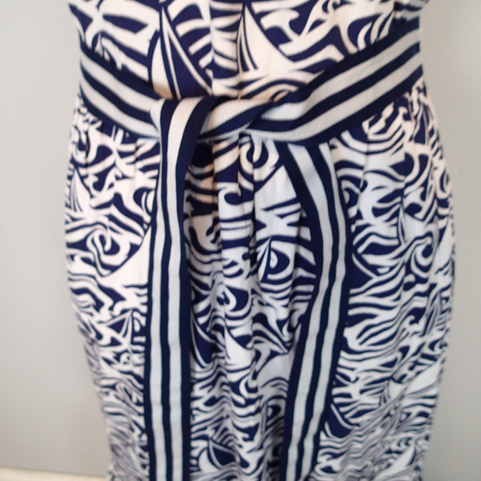 Vineyard Vines Target m Navy Blue White Nautical Cotton Dress Belted Preppy