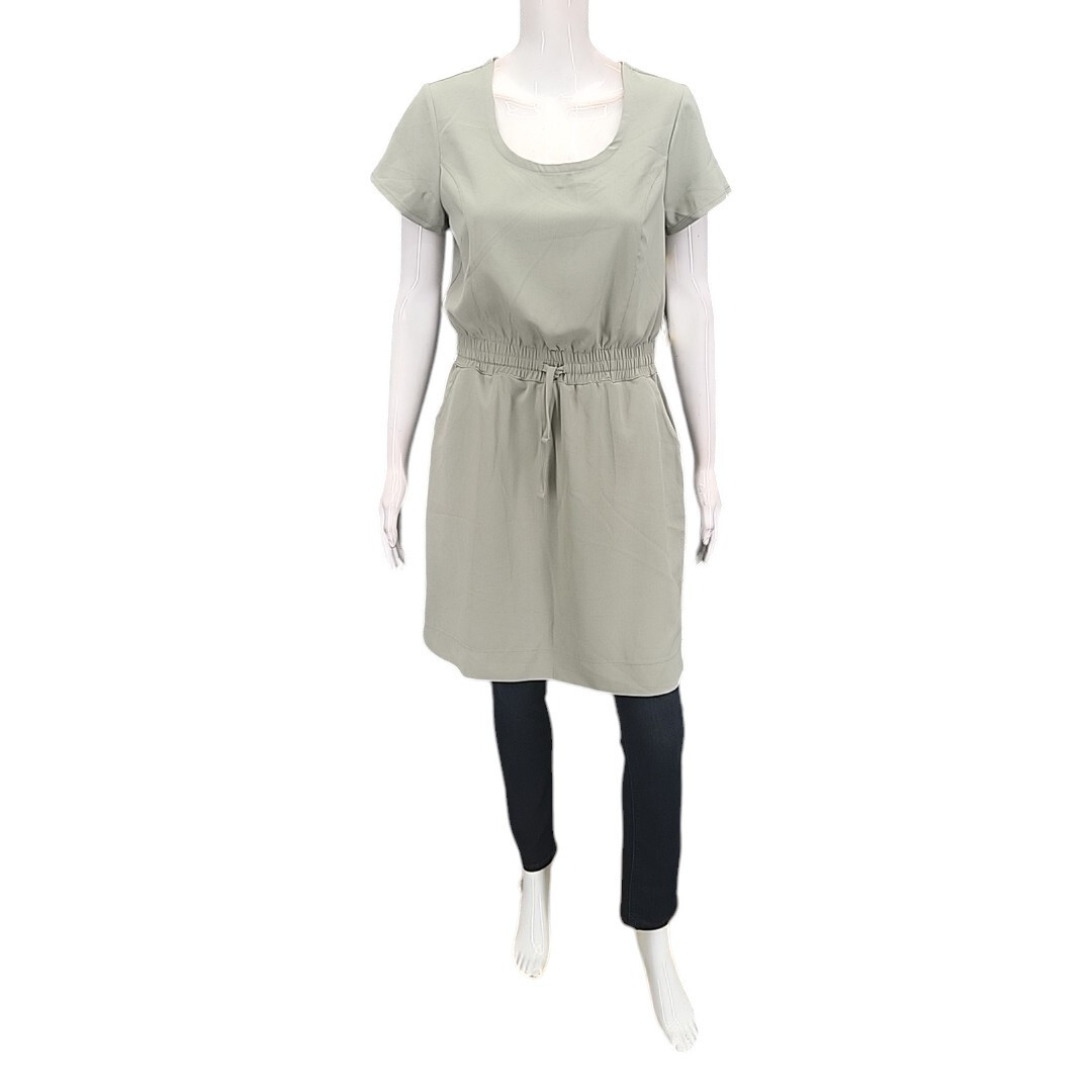 32 Degrees Cool Womens Casual Everyday Summer Dress w Pockets Small Size Olive