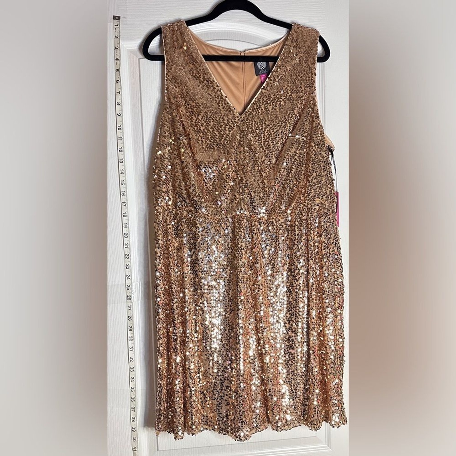 Vince Camuto Dress Copper Sequin, 14W and 16W