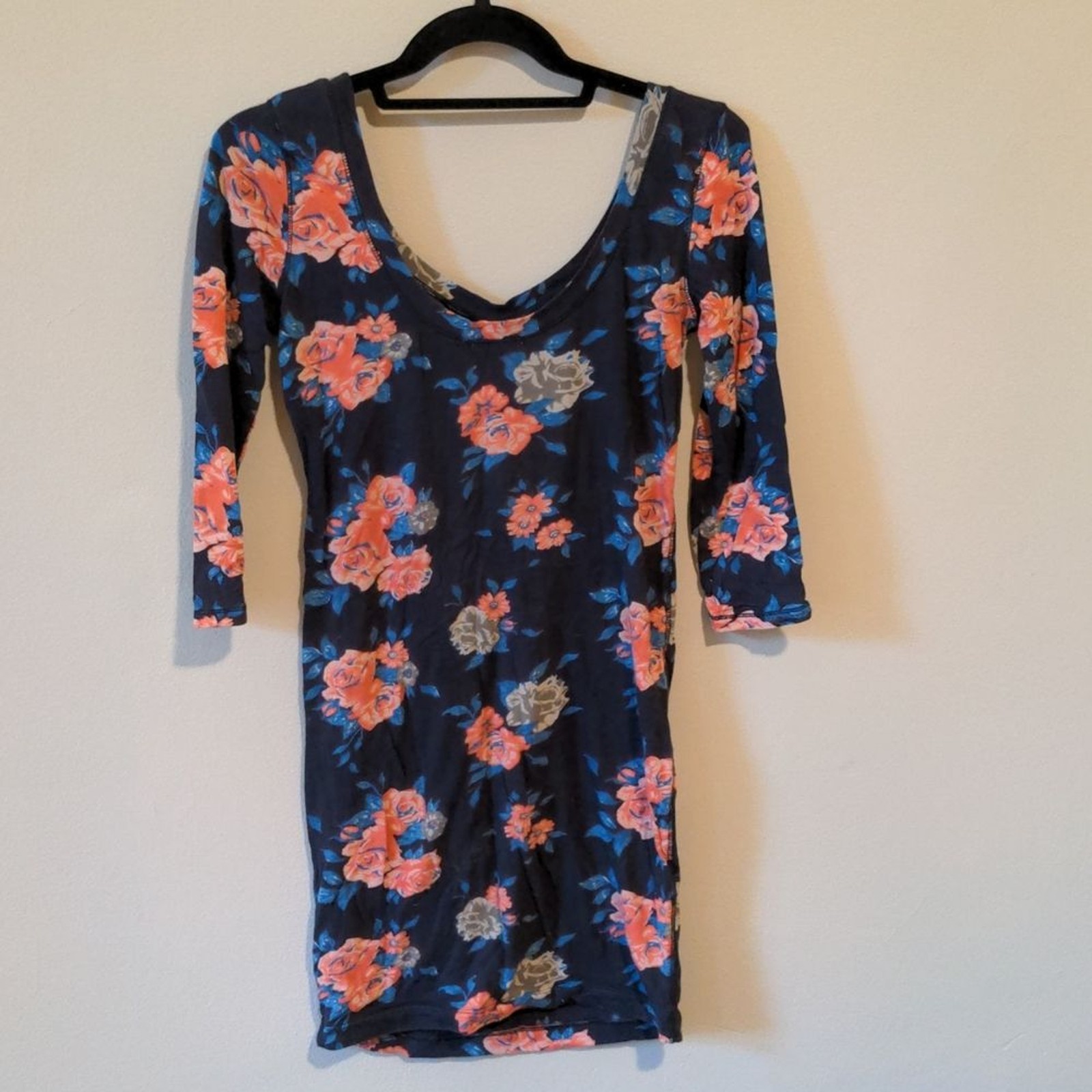 Stretchy floral ballet back bodycon mini