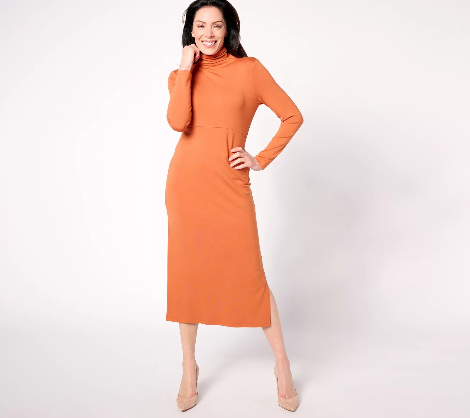 Women with Control Regular Finespun Jersey Tummy Control Midi Dress Crisp Foliag
