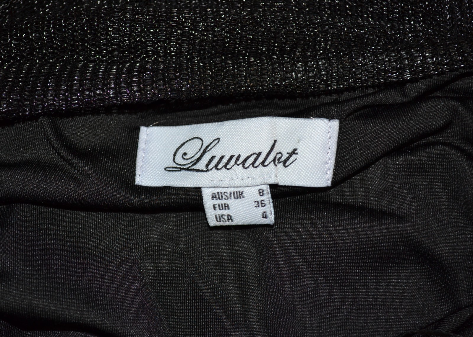 LUVALOT Shiny Black Mesh Spaghetti Strap Dress 4 Ruched Sides Draped Neckline