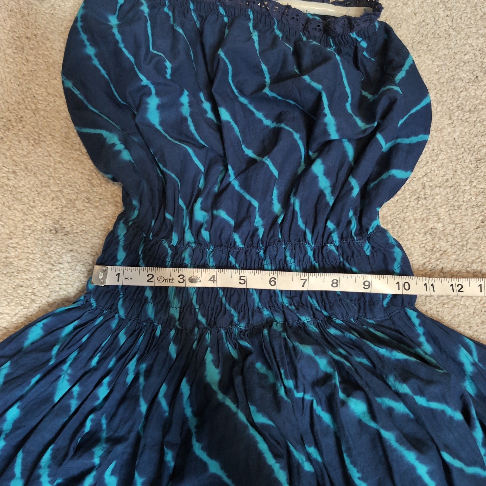 Striped Strapless Ruffle Mini Dress Vintage