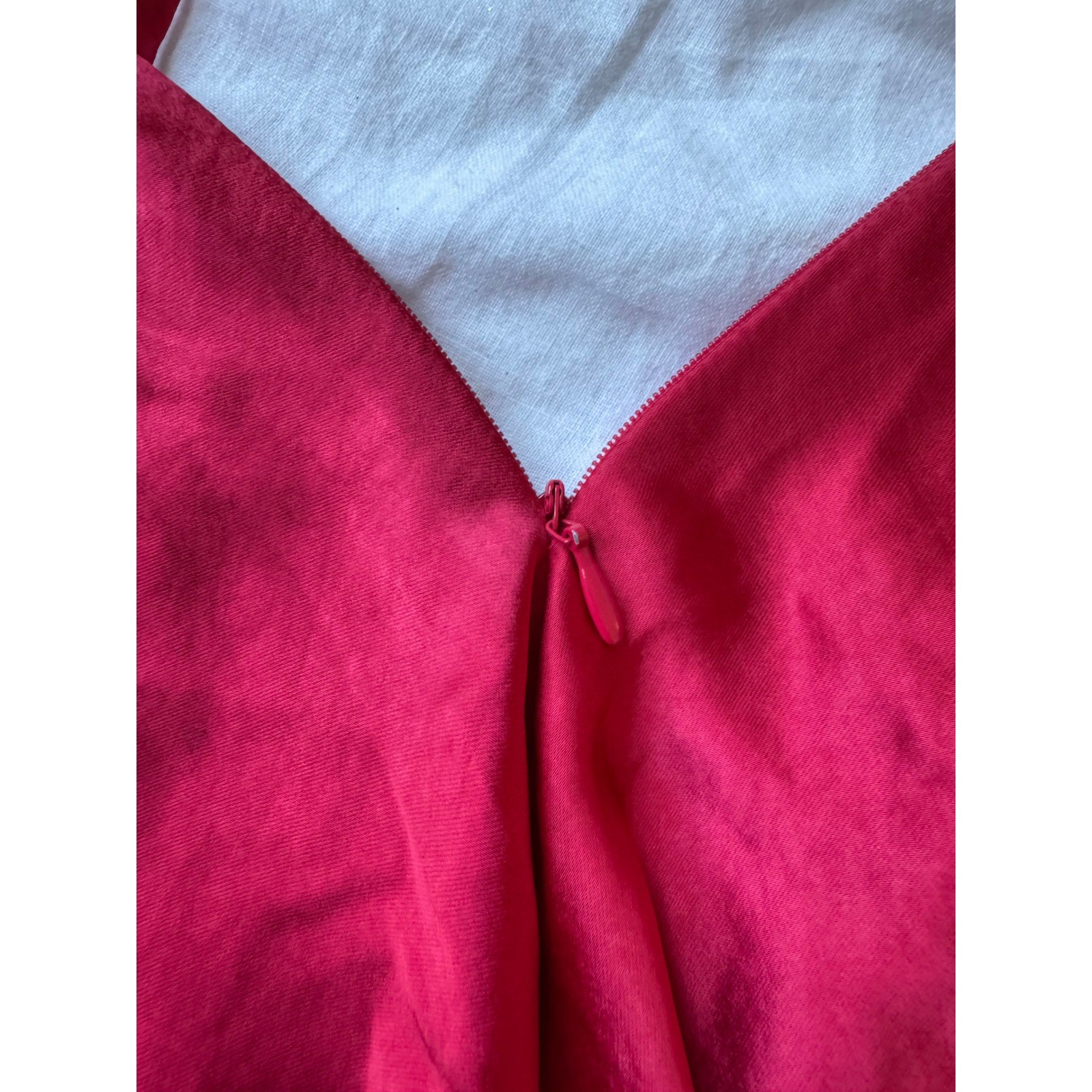 Princess Polly Butacup Frill Mini Dress Red Satin Ruffle V-Neck US 10 NWT