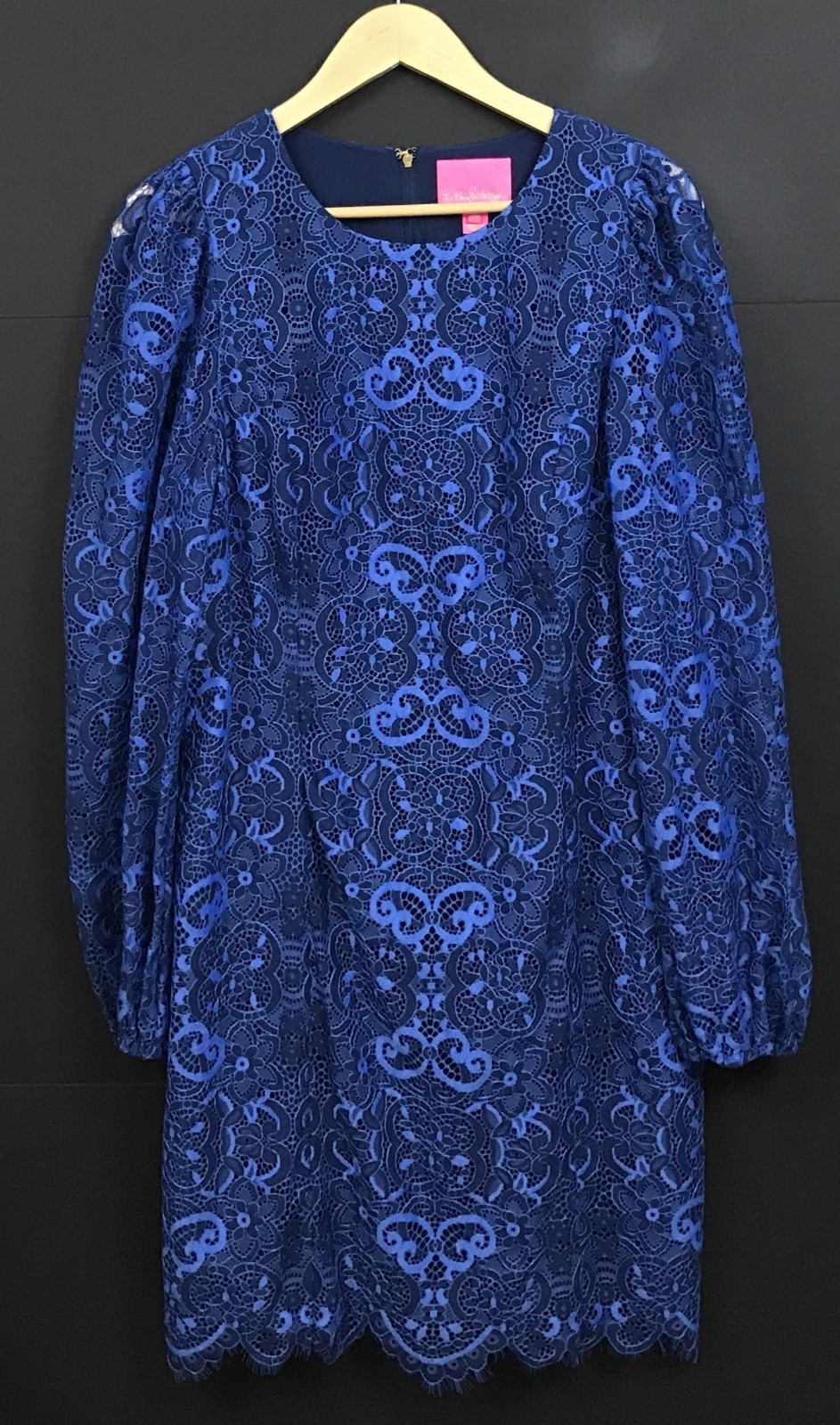 Lilly Pulitzer Georgi Lace Dress Blue Long Sleeve Style 008769 Size 14