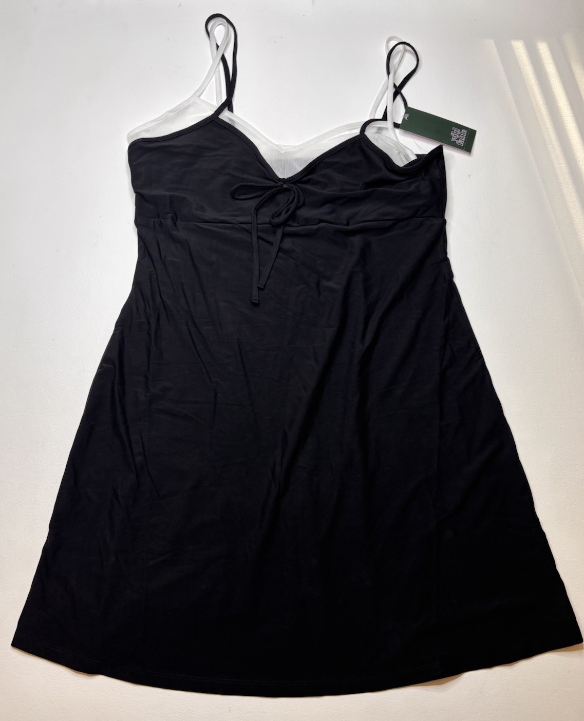 NWT Layered Mini Slip Dress – Wild Fable™ Black L: V Neck, Spaghetti Straps