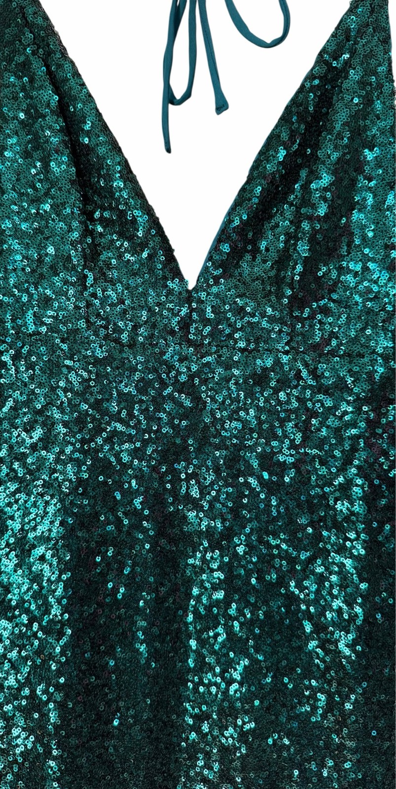 Hello Molly Teal Sequin Glitter Gypsy Mini Dress XS NWT