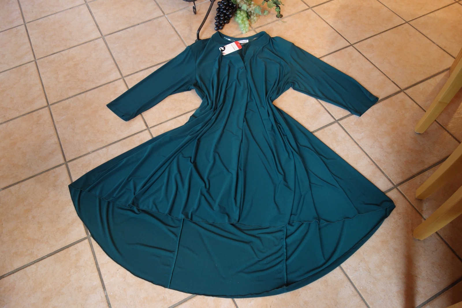 MAGNA Dream Dress 52 54 NEW Dark Green MEGA A-Shape Lengths Stretch Long LAGENLOOK