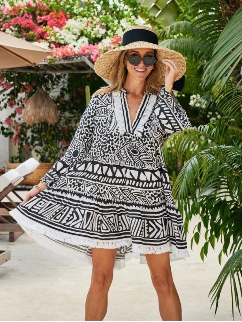 NWT Kenny Flowers The Polynesia Tunic Dress Size M