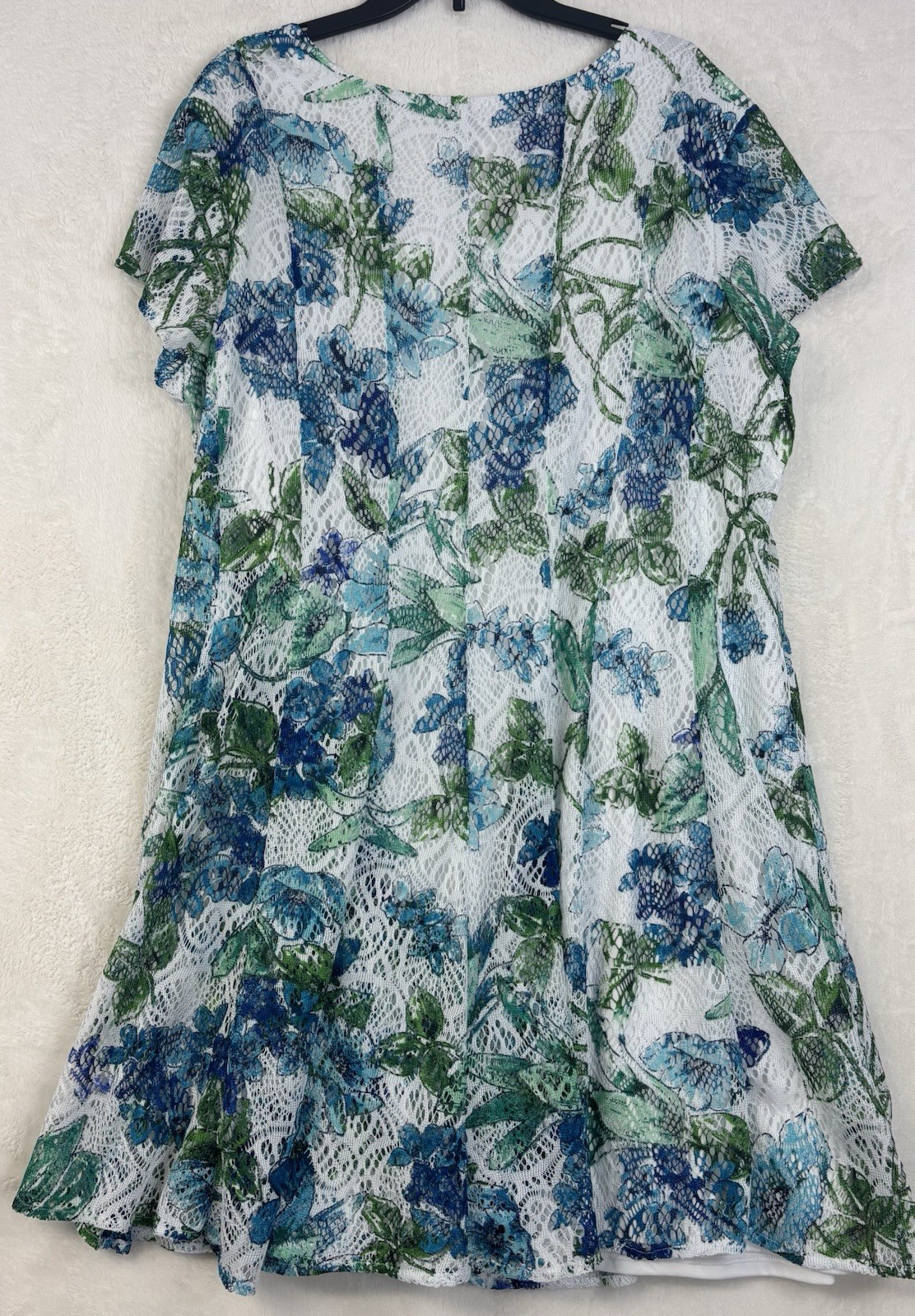Avenue Floral Lined Midi Crochet Spring Summer Dress Plus SZ 26-28 Ex Condition