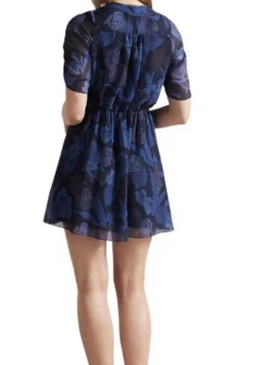 Ted Baker Women’s Juleah Floral Summer Skater Blue Dress 4 14 NWT