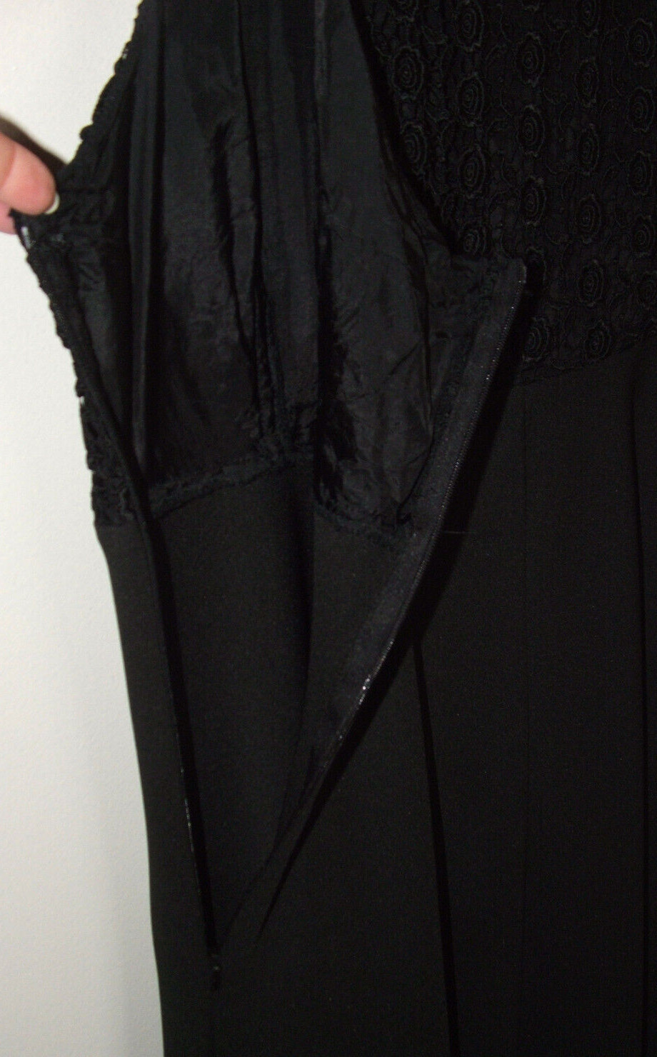 Richards Opera – Vintage Black below-knee, Midi/Skater Dress Womens UK 14 Party