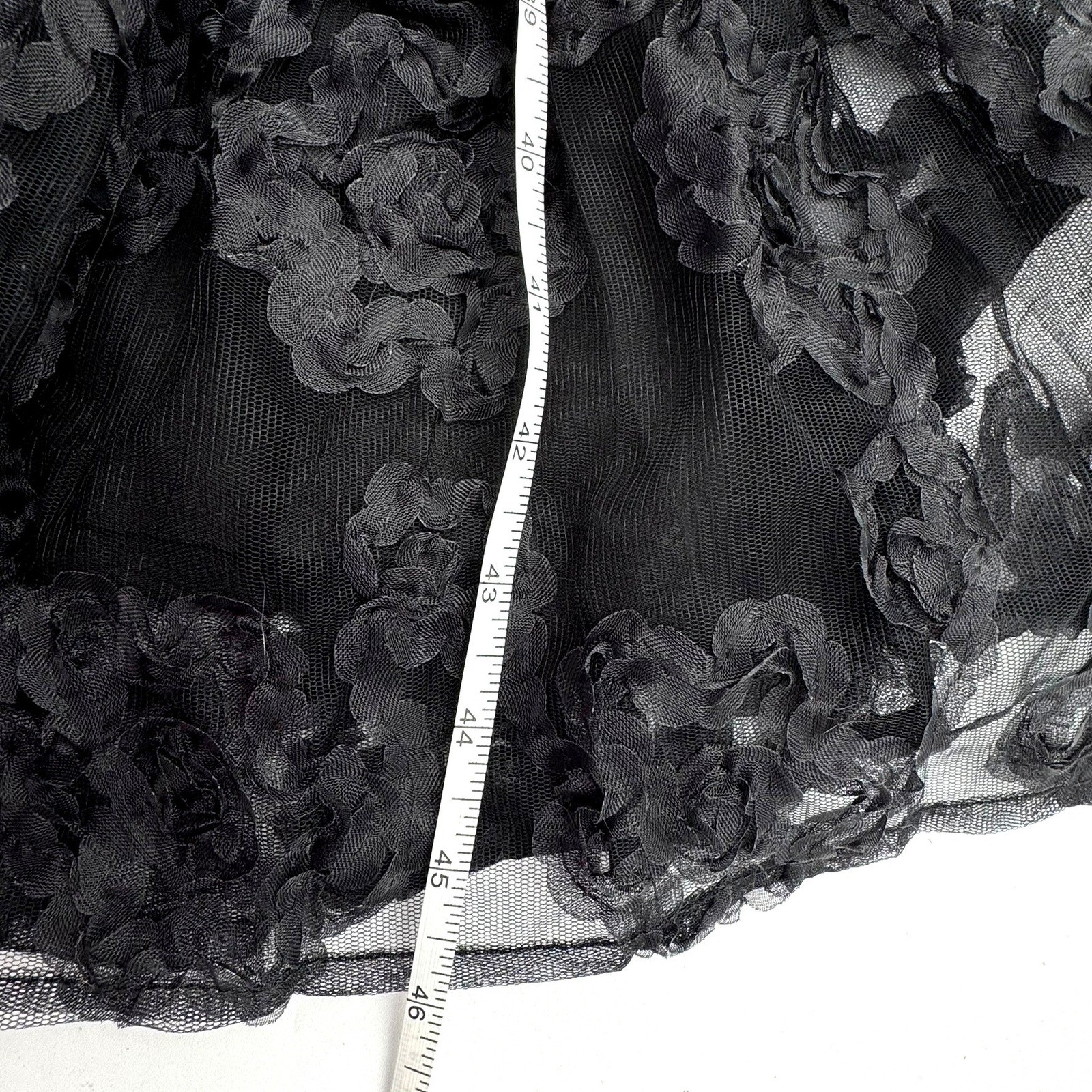 LULUS NWT Small Notable Elegance Black Mesh Floral Applique Bustier Midi Dress