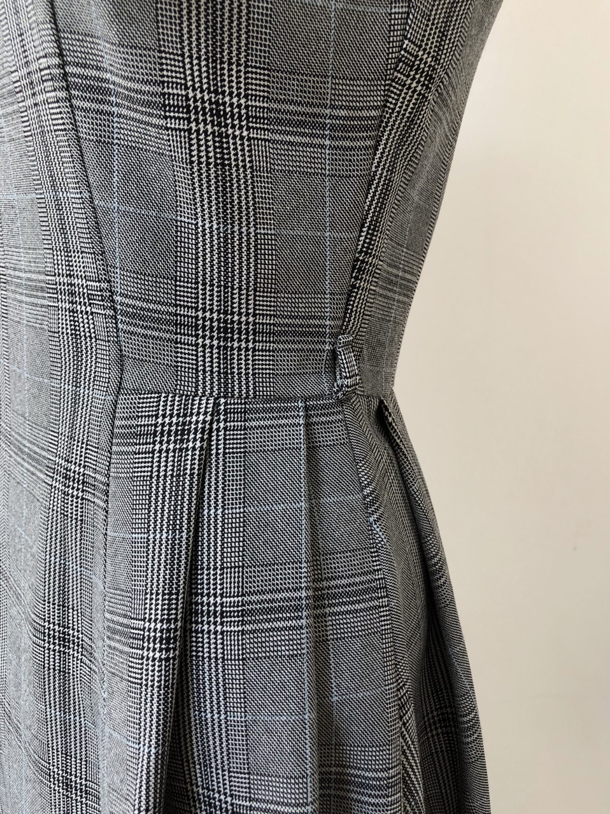LOVE LABEL Light Grey Tartan Sleeveless Belted Skater City Dress S/M 6-8
