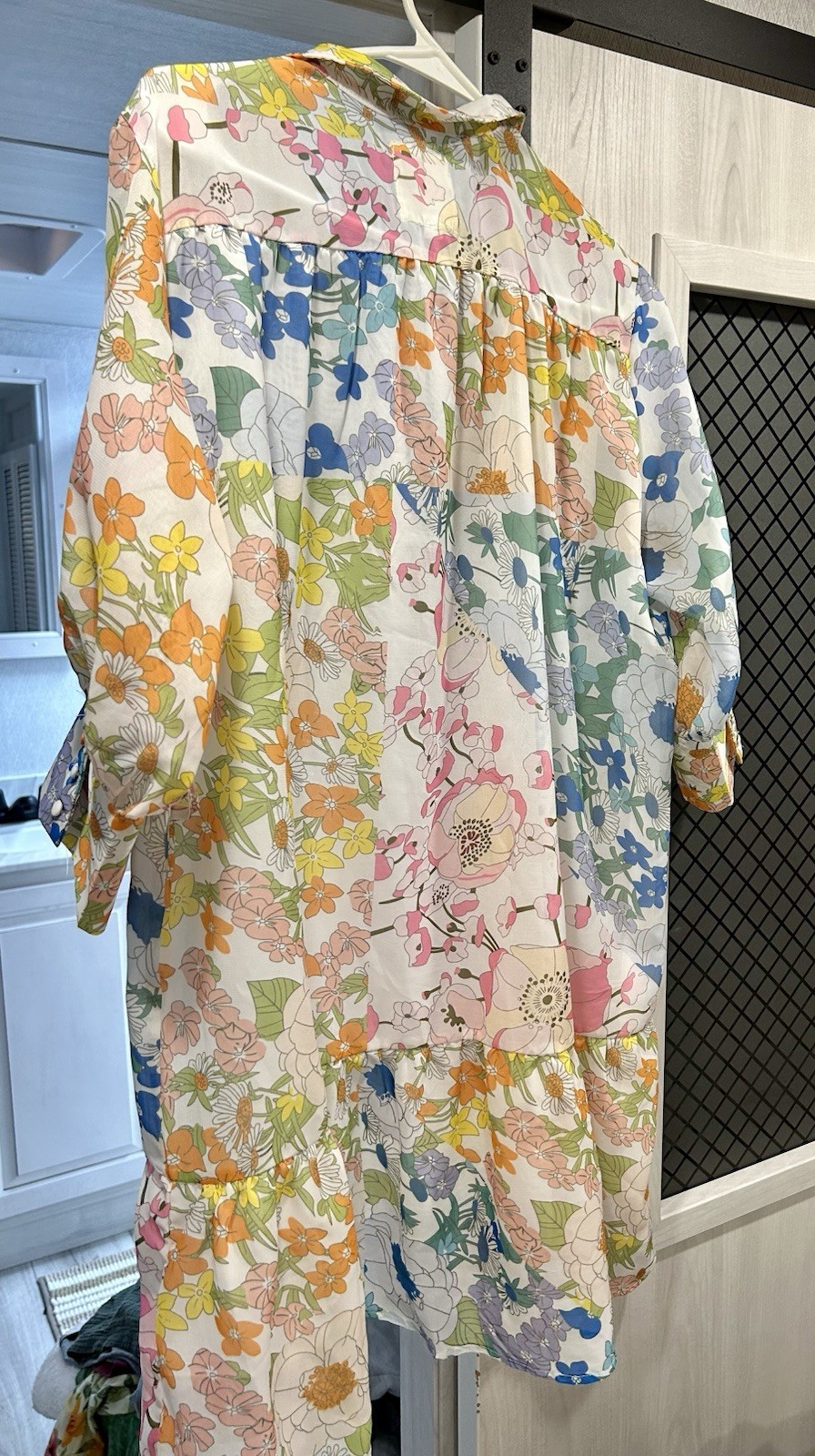 Arthur Jane Claire Floral Patchwork Mini Dress Size M Multicolor Ruffle Boho