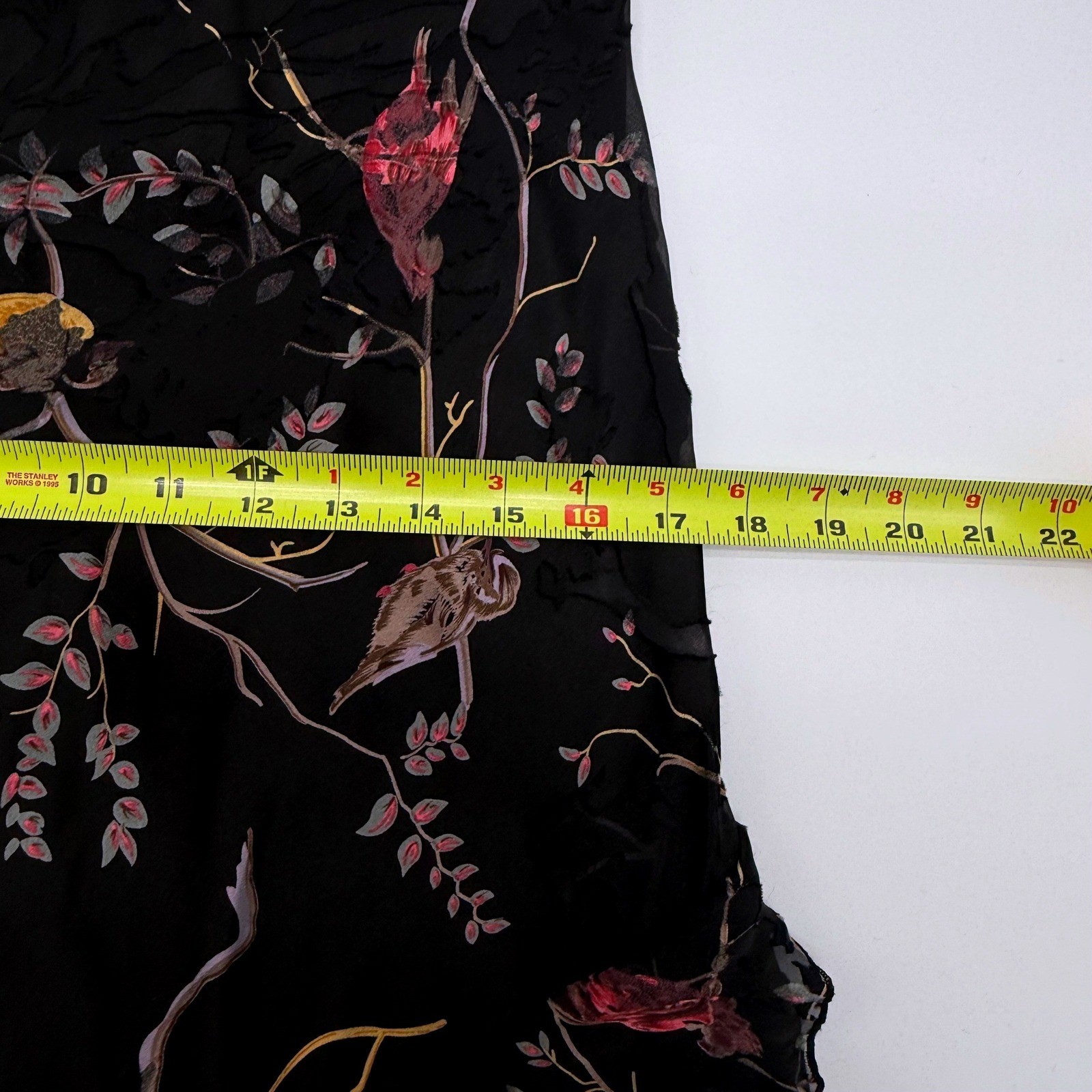 The Pyramid Collection Silk Blend Burnout Maxi Dress Black Size M Fairy Whimsy