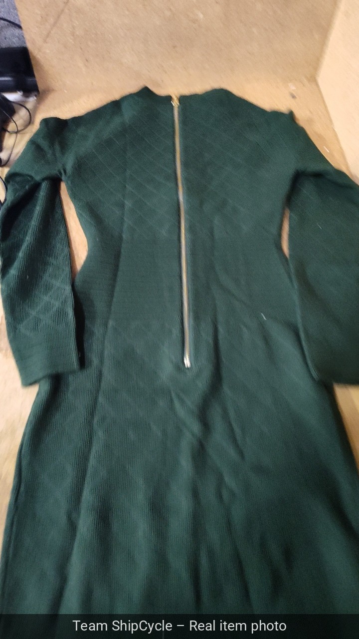 Balmain Green Dress w Gold Button Details Size M Estate Found G2U