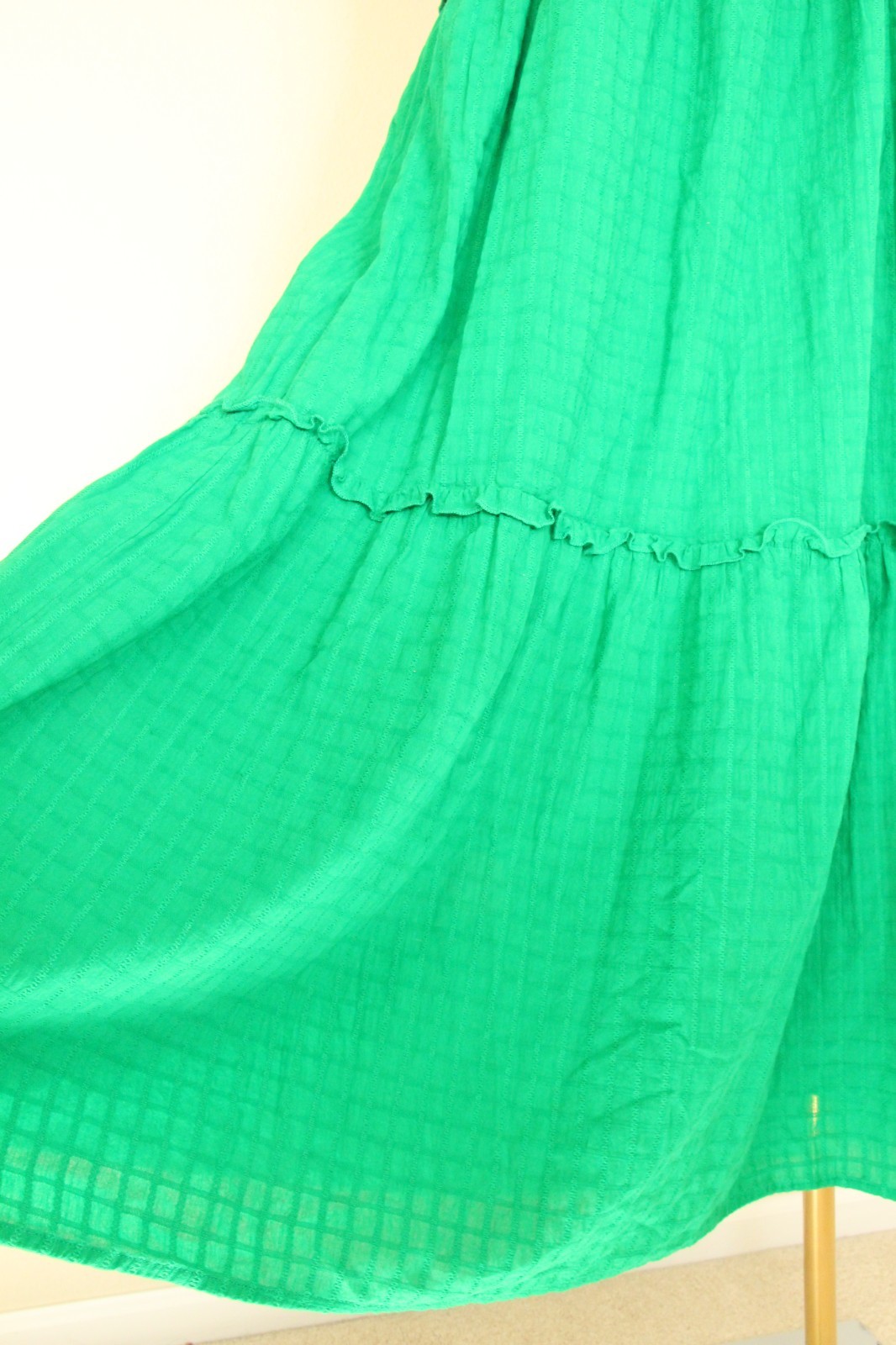 Sugarlips Green Trapeze Maxi Long Dress Women’s Small Cotton Pockets