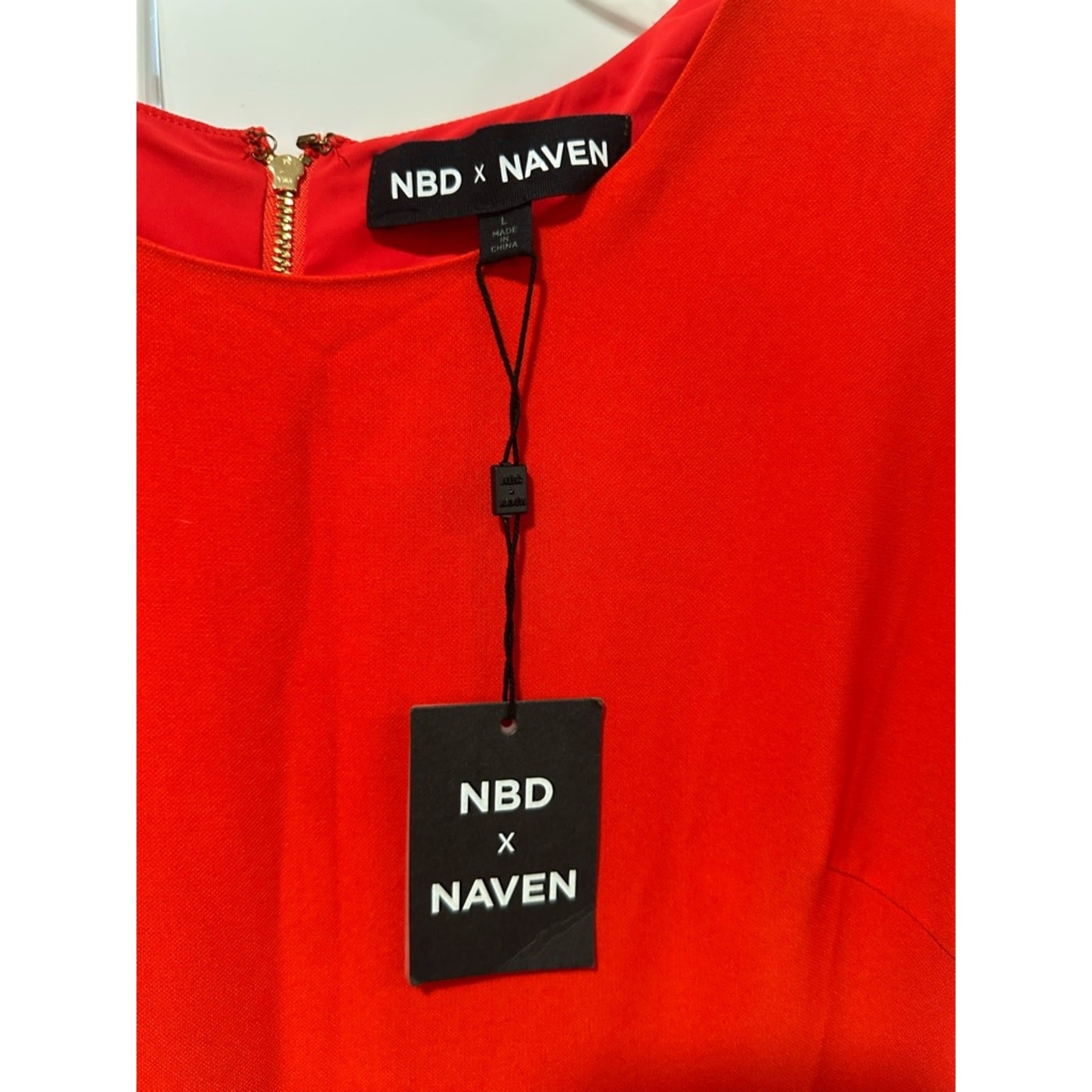 NBD x Naven Red Cutout Mini Dress Large NWT Cocktail Revolve Flame Scarlet Party
