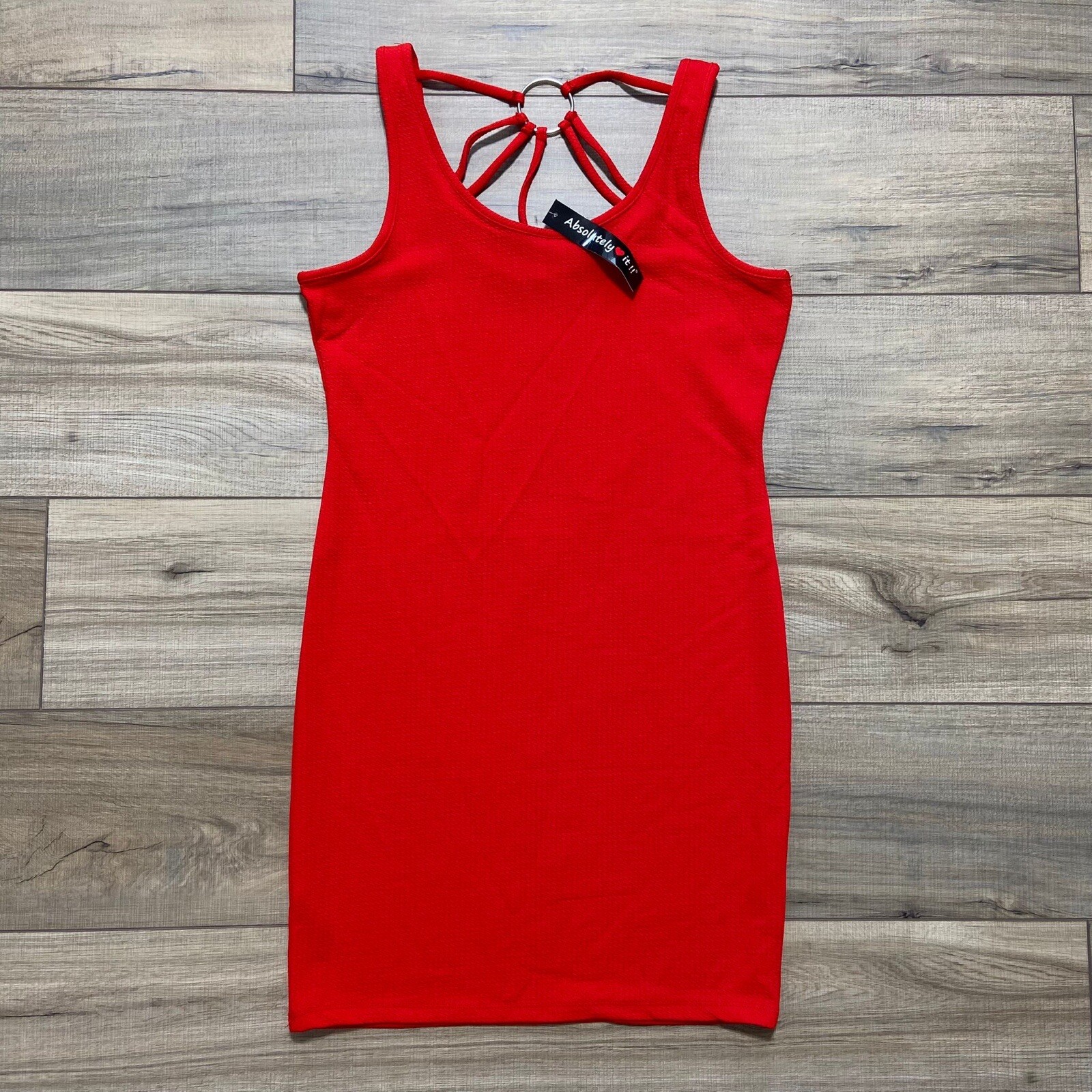 Absolutely Love It Size XL Women’s Fitted Textured Sleeveless Dress Red