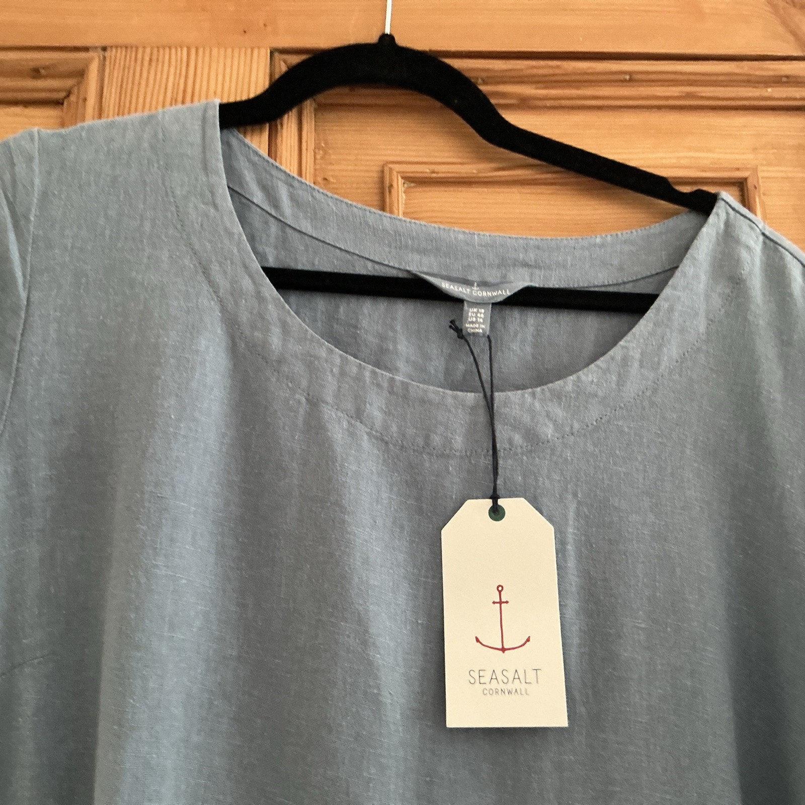 SEASALT LIGHT BLUE LINEN “QUIET SEA DRESS” Size 18 new