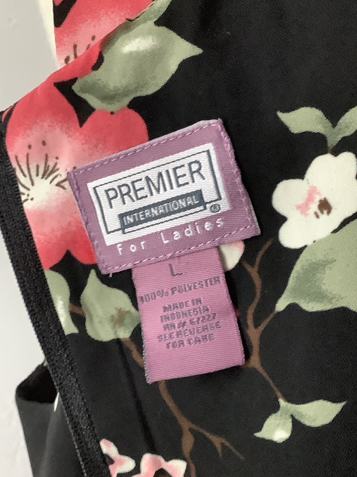 Premier International Dress (L) Midi Sleeveless Side Slits, Colorful Easycare