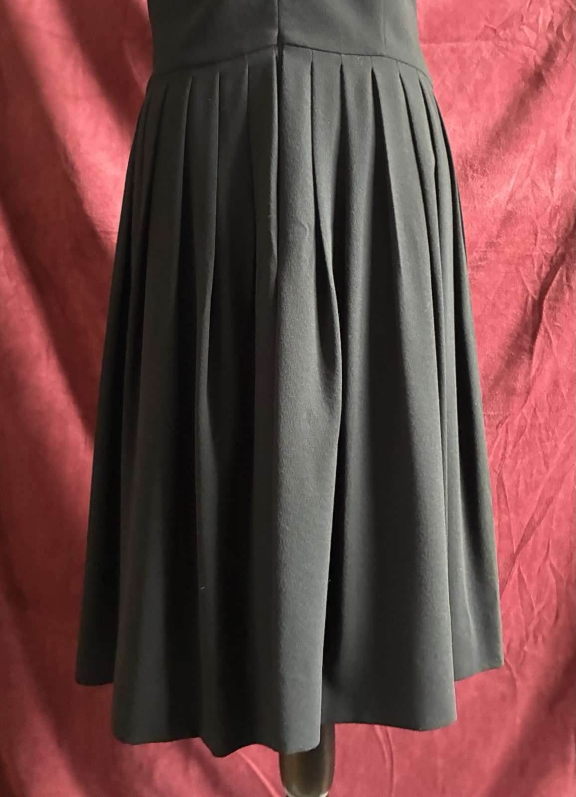 Ralph Lauren Collection Purple Label Black Dress Fit Flare Pleated Sleeveless 8