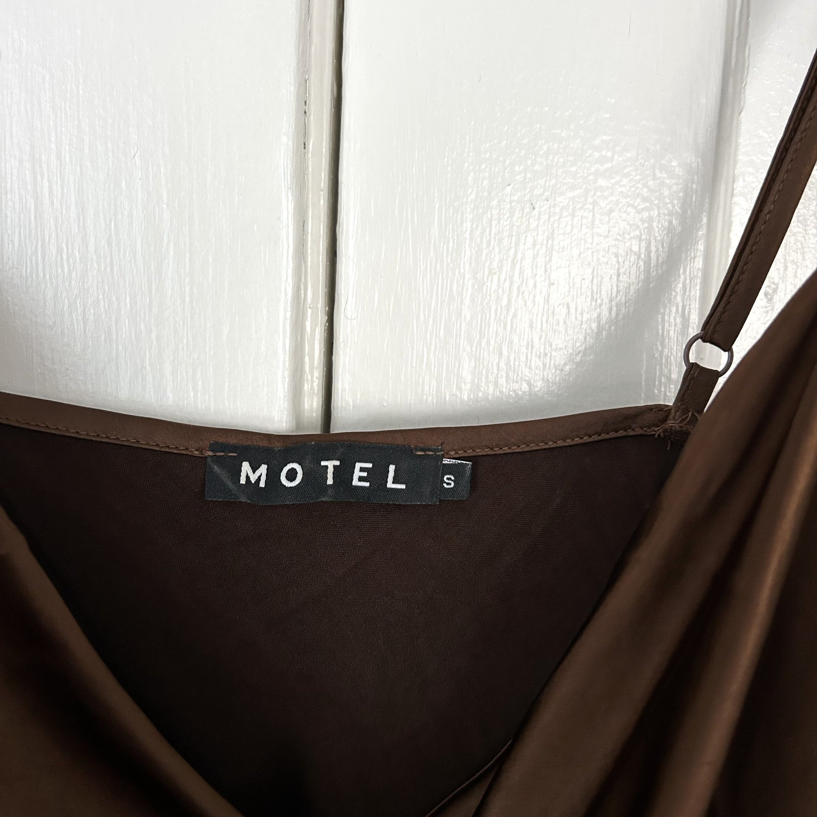 Motel Rocks Slip Dress Satin Brown Mini Cocktail Party Satin – Size S