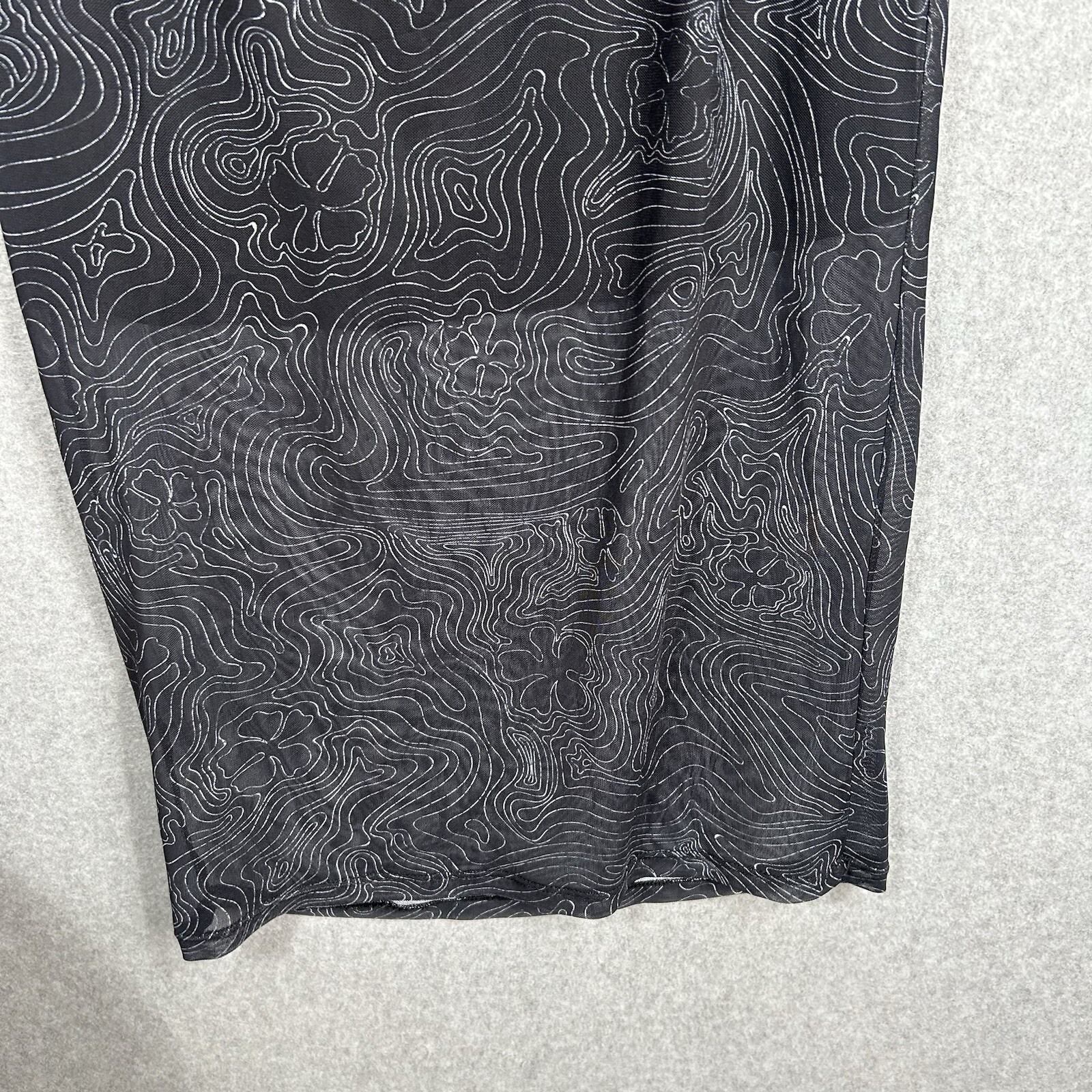 Ghanda Dresss Size L Fitted Pencil Stretch Print