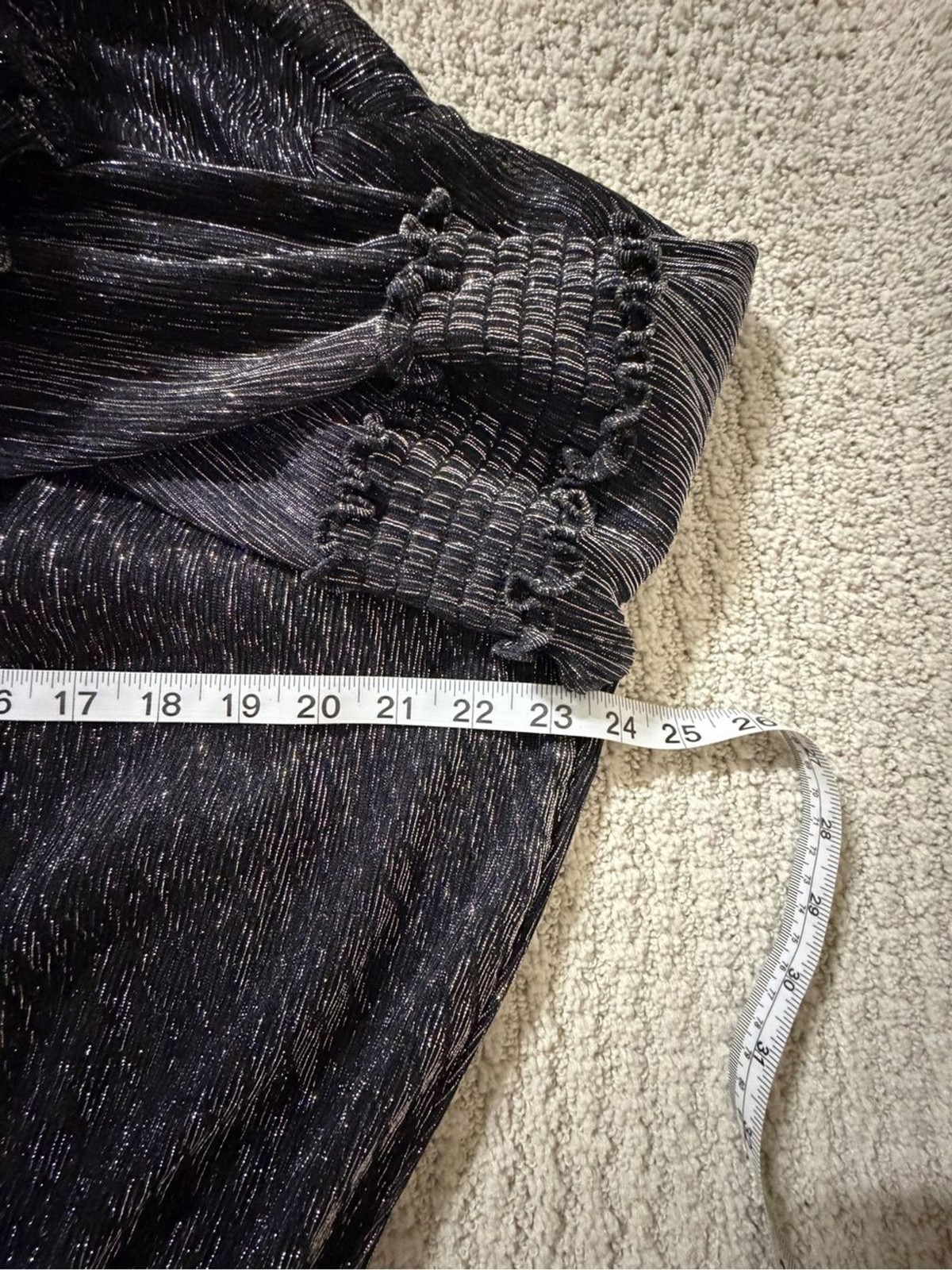 Parker New York Metallic Pleated br Ruffle Mini Dress Black Silver Size XL NWT