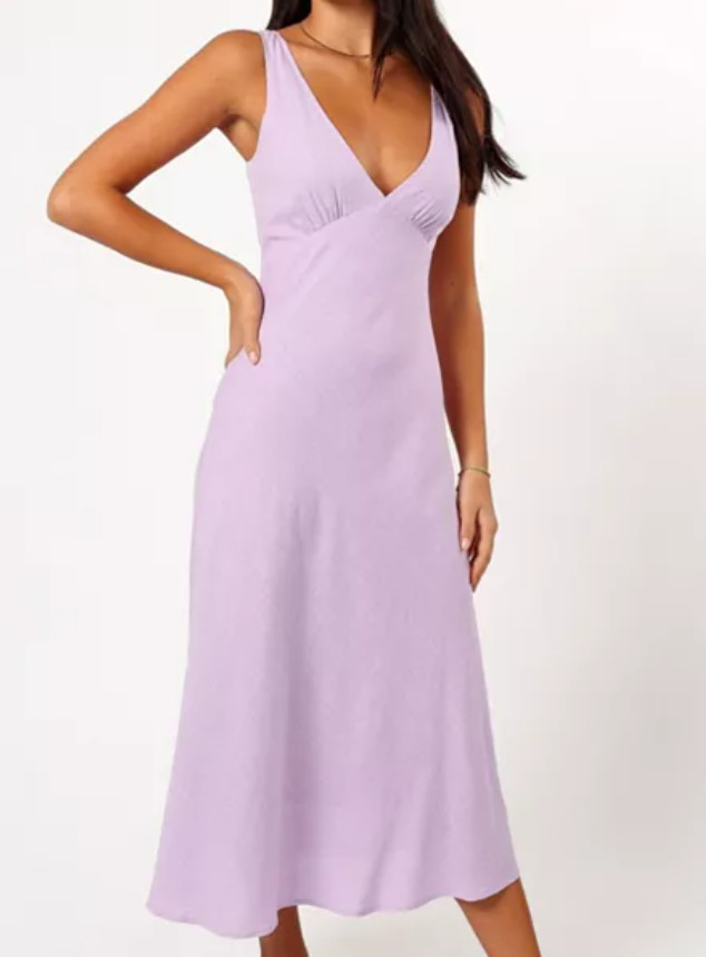 Petal & Pup Women’s Halter Scoop Neck Shyla Midi Dress in Lilac Size M NWT