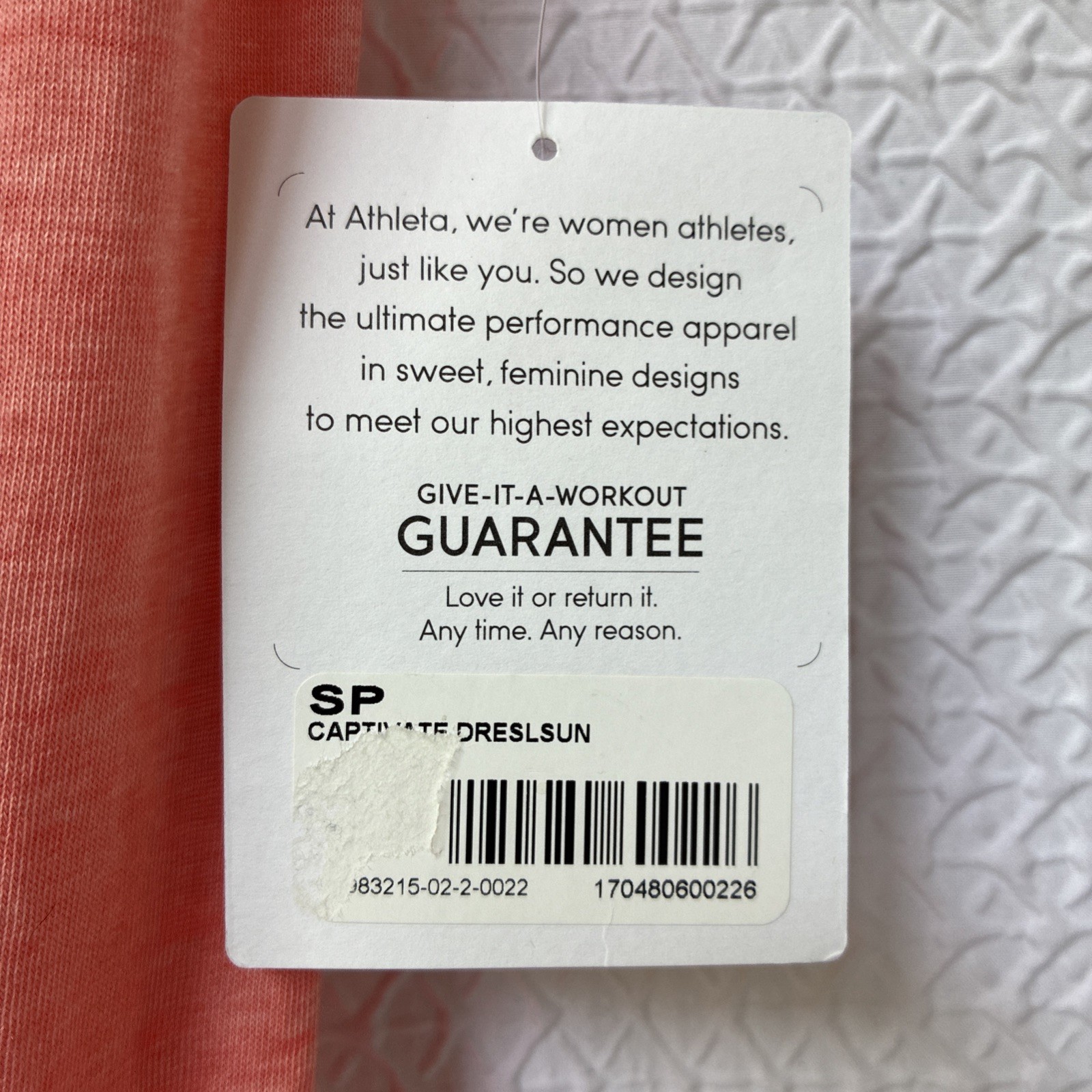Athleta Captivate Dress Light Coral Sunset Size PS Petite Small NWT Knit Burnout