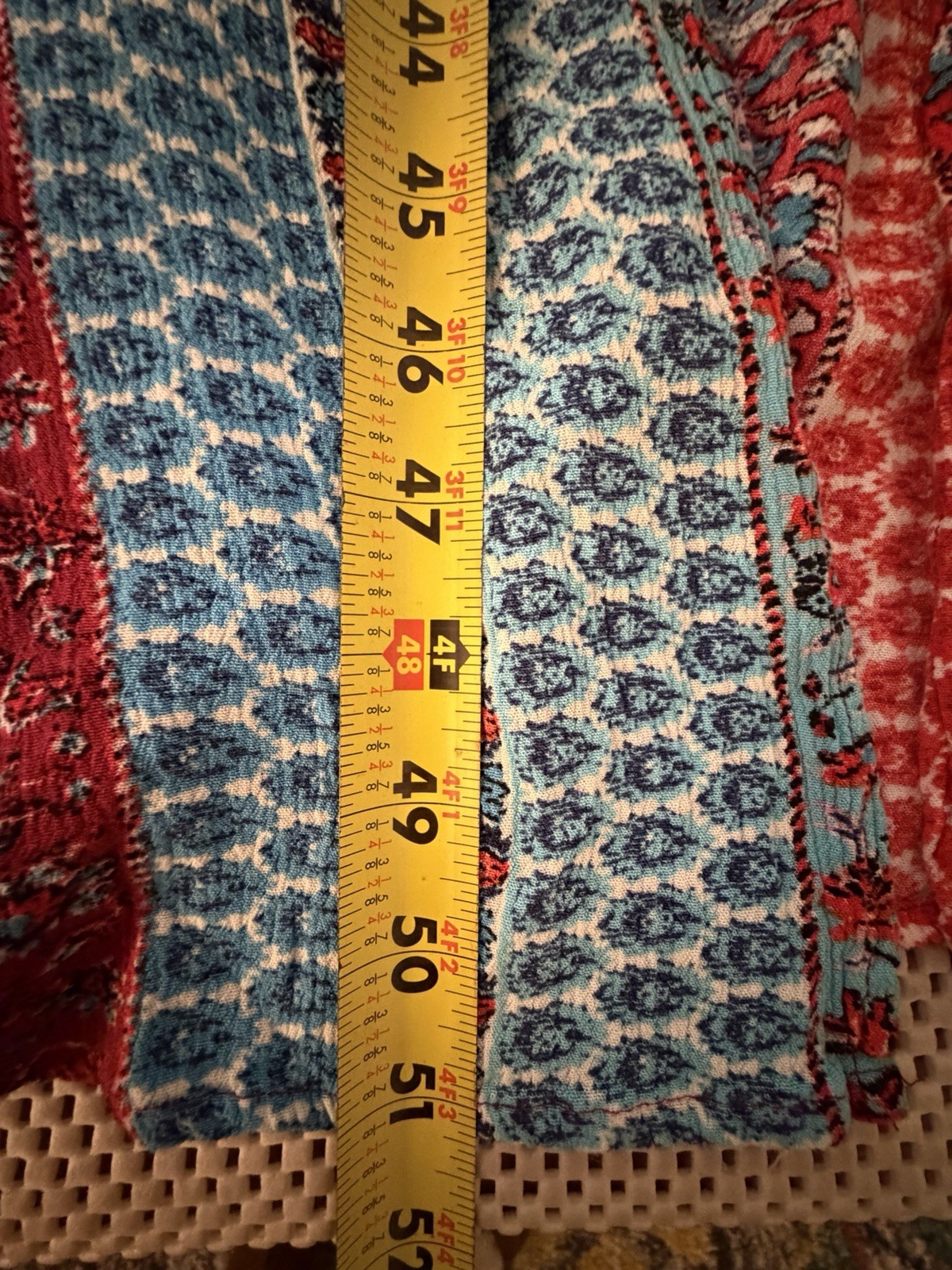 Off Shoulder Patchwork Maxi Dress Sz L 10/12 Hippie Gypsy High Slit Boho Flowy