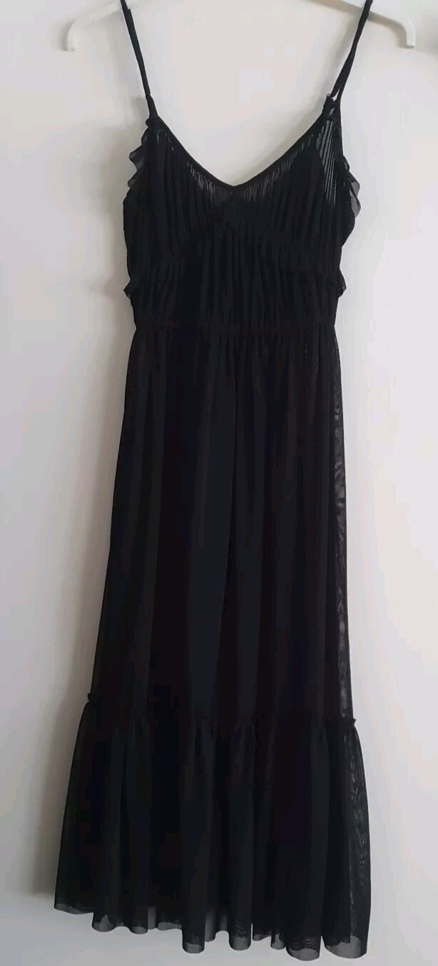Miss Selfridge Black Mesh Dress Size 12 New
