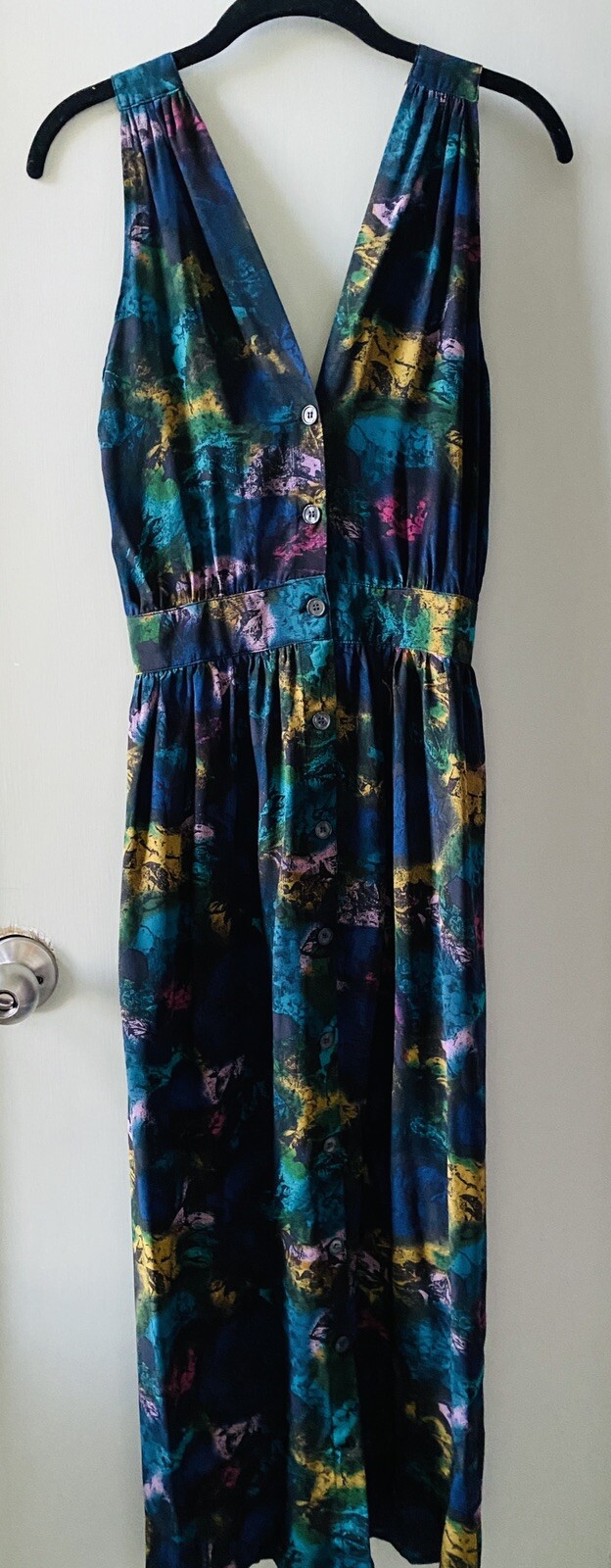 NO 6 STORE Back Button Silk V-neck Pocket Dress SIZE SMALL~ US 4 $525